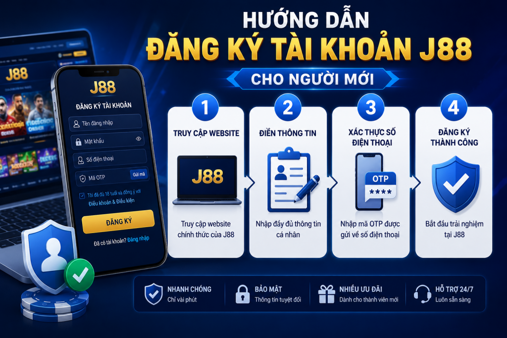 Hướng dẫn đăng ký tài khoản J88 cho người mới