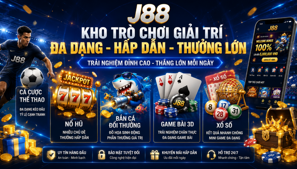 Kho trò chơi giải trí đa dạng tại J88